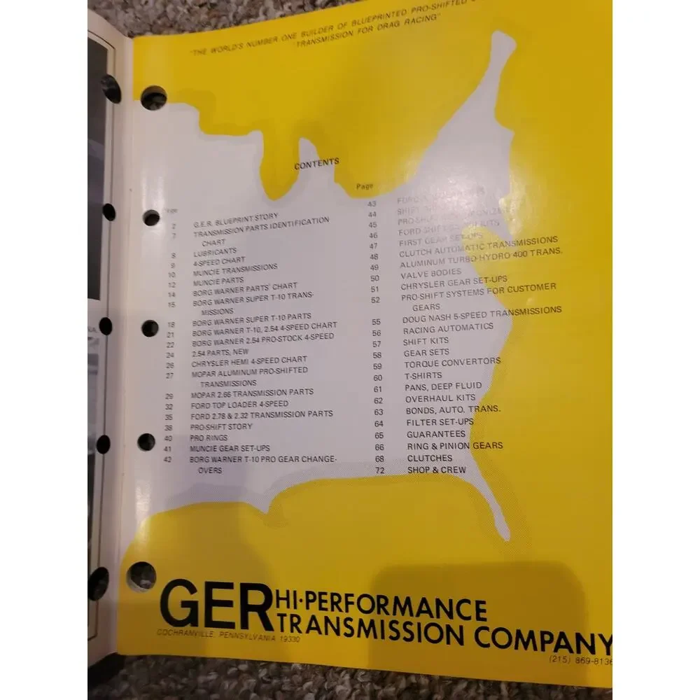 Vtg G-E-R High‎ Performance Transmissions & Accessories Classic Cars Catalog